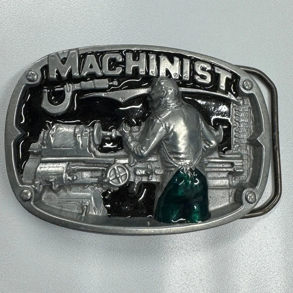Machinist Belt Buckle Metal Working Lathe Machine Operator Gift Reissue‎